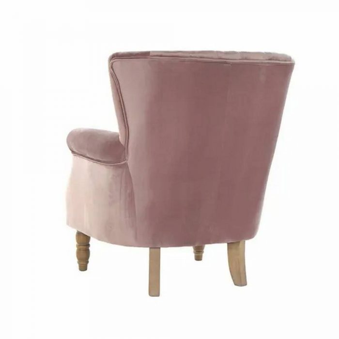 Fauteuil en velours rose – Image 2