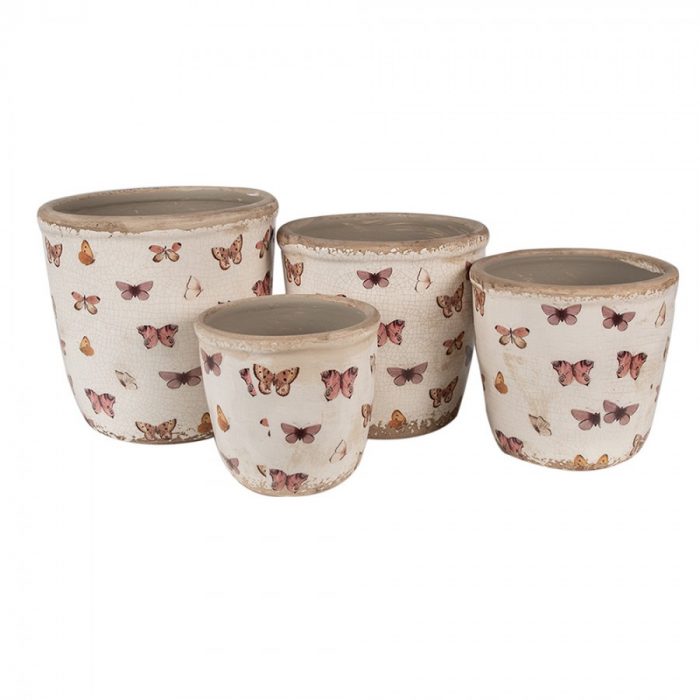 Pot de fleurs céramique papillons – Image 3