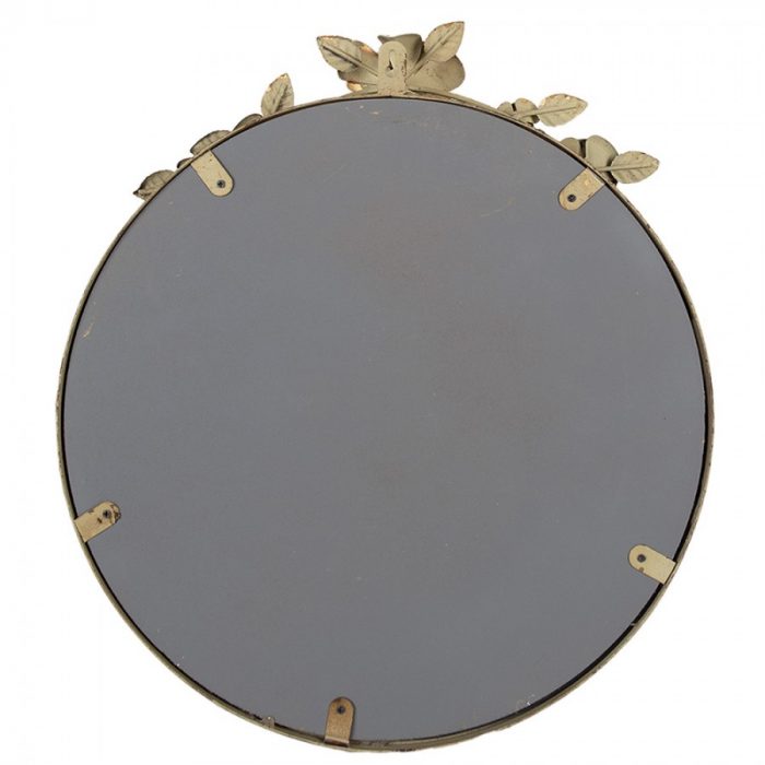 Miroir rond en métal fleurs – Image 3