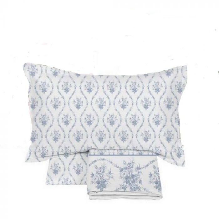 Parure housse de couette bleue