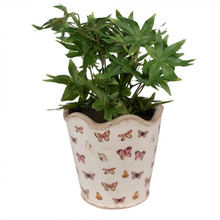 Pot de fleurs en céramique papillons – Image 2