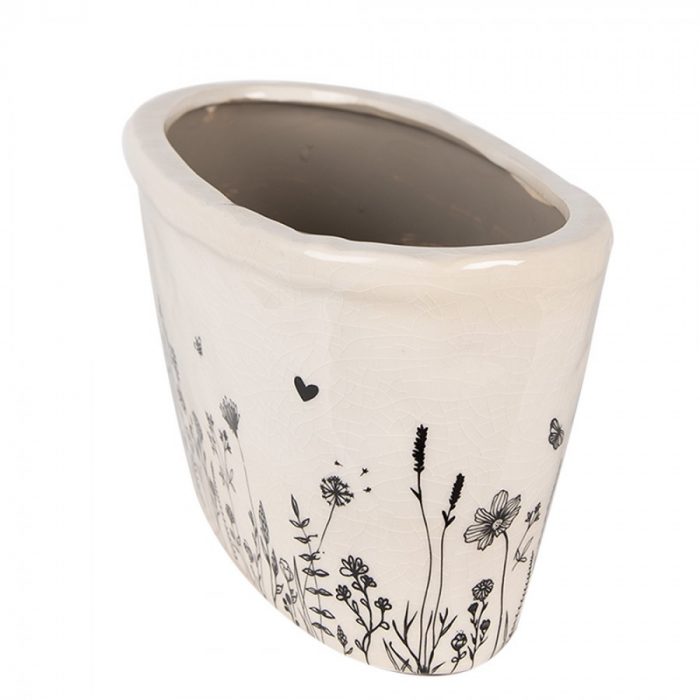 Pot de fleurs noir et beige – Image 2