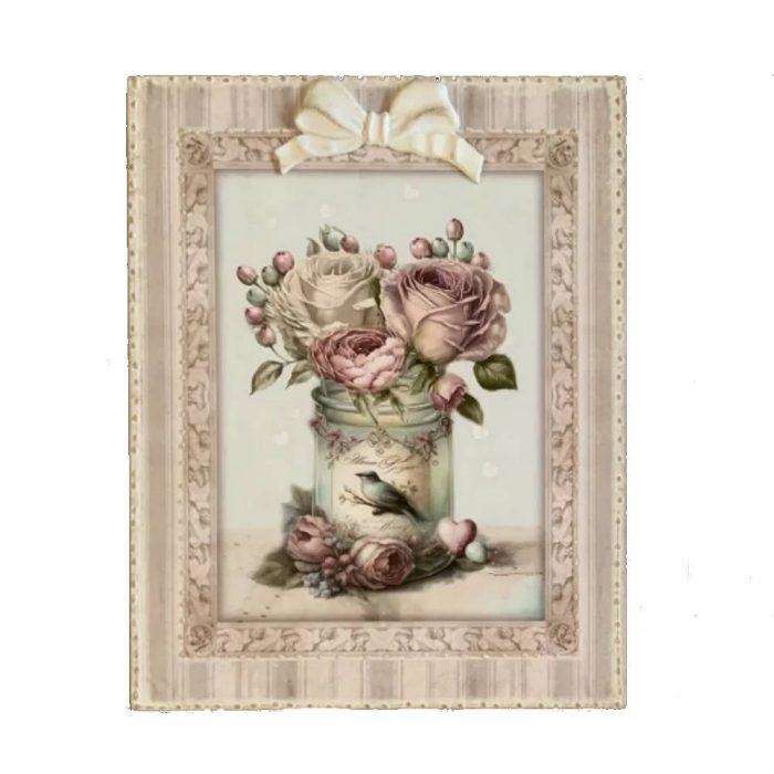 Tableau vase et oiseau