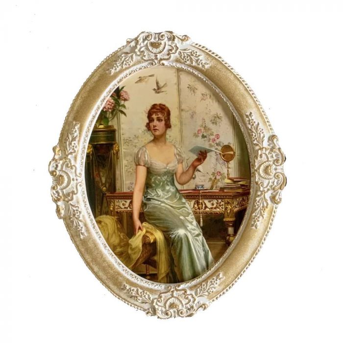 Tableau ovale victorien