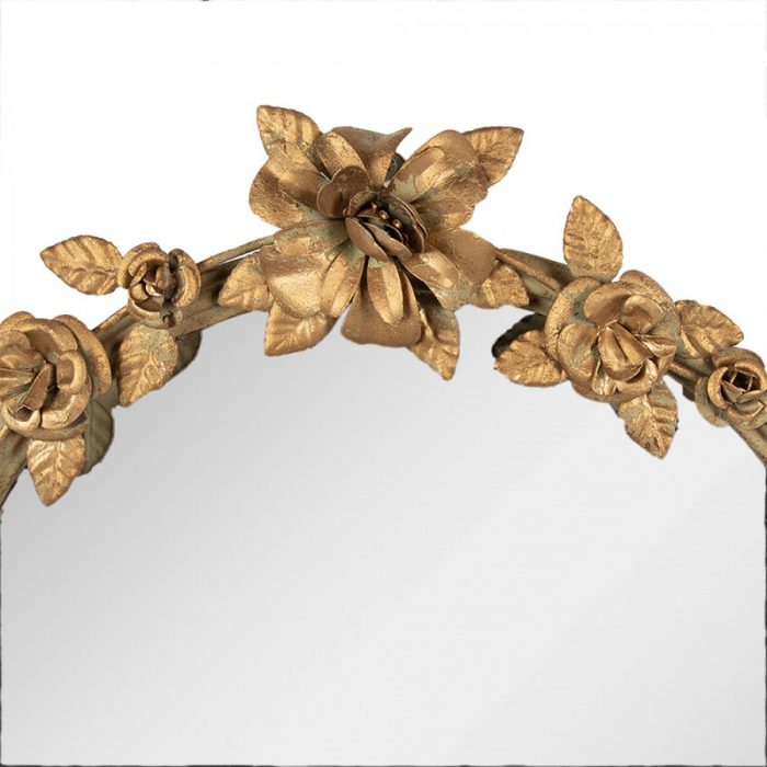 Miroir rond en métal fleurs – Image 2