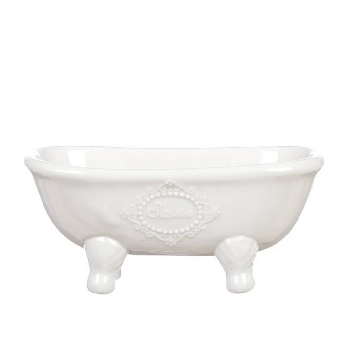 Porte-savon baignoire blanche