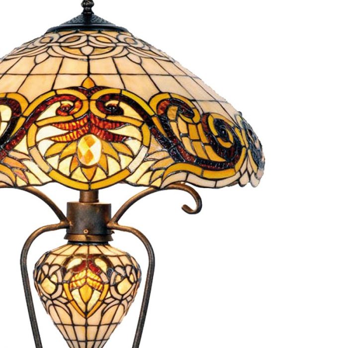 Lampe Tiffany en verre et métal – Image 2