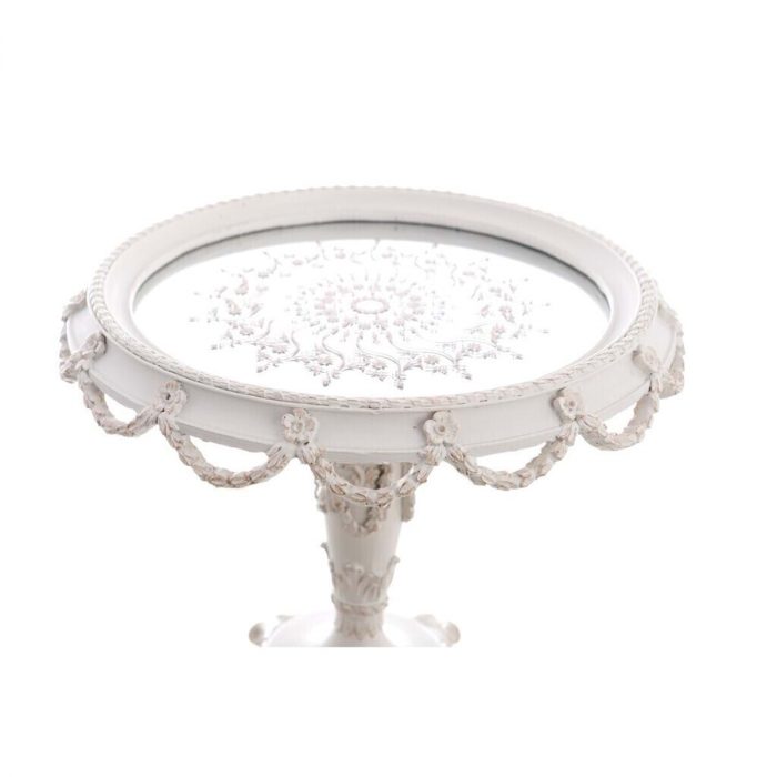Plateau rond blanc sur pied – Image 2