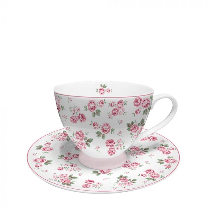 Tasse et soucoupe en porcelaine Lucy