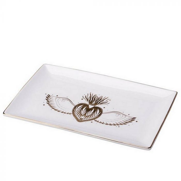Coupelle rectangulaire blanche ex-voto
