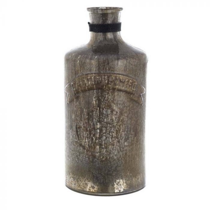 Vase décoratif en verre argenté vieilli