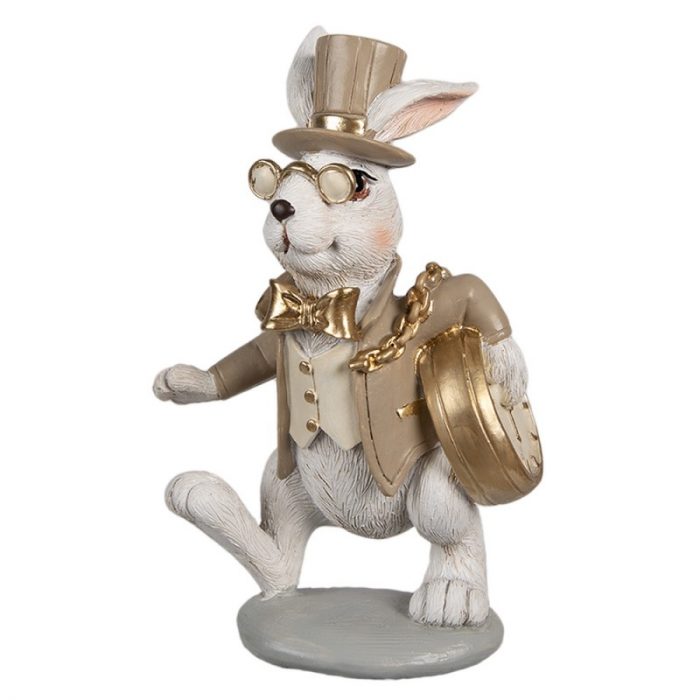 Lapin décoratif blanc beige