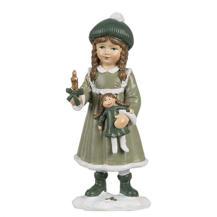 Figurine petite-fille poupée verte