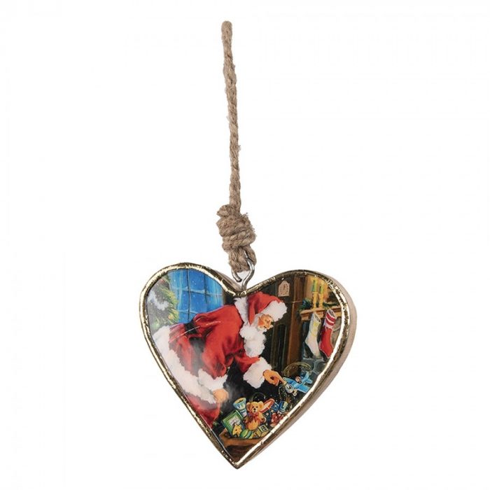 Coeur père-noël en bois – Image 2