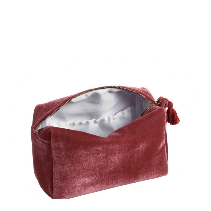 Trousse de toilette rectangulaire Velours rose - Petit modèle – Image 3