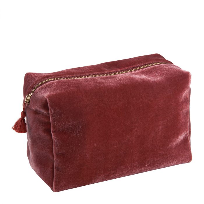 Trousse de toilette rectangulaire Velours rose - Grand modèle – Image 3