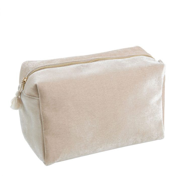 Trousse de toilette rectangulaire Velours écru - Grand modèle – Image 2
