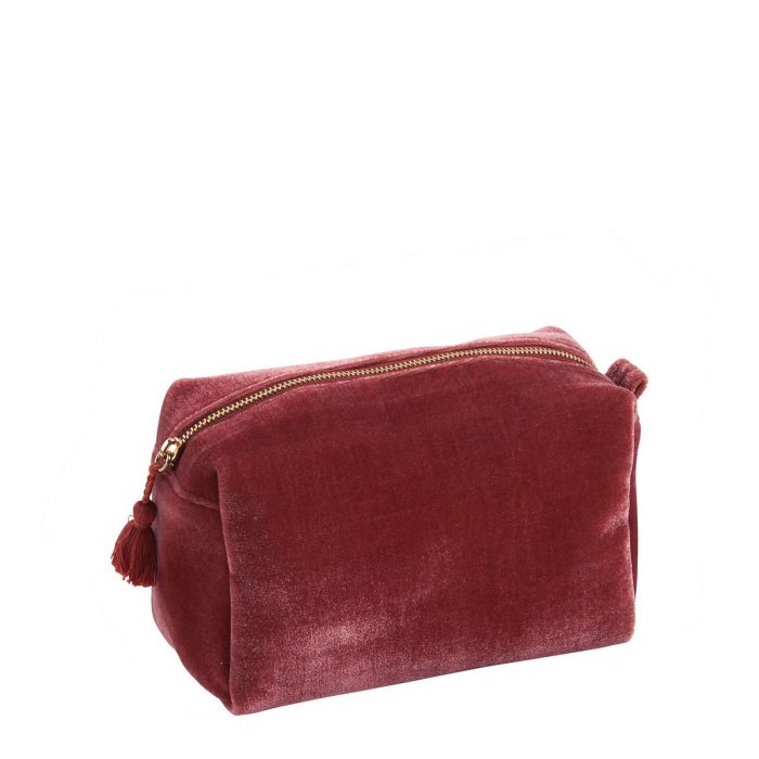 Trousse de toilette rectangulaire Velours rose - Petit modèle – Image 2
