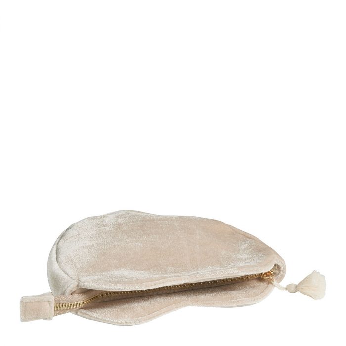 Pochette Cœur Velours - Écru – Image 4