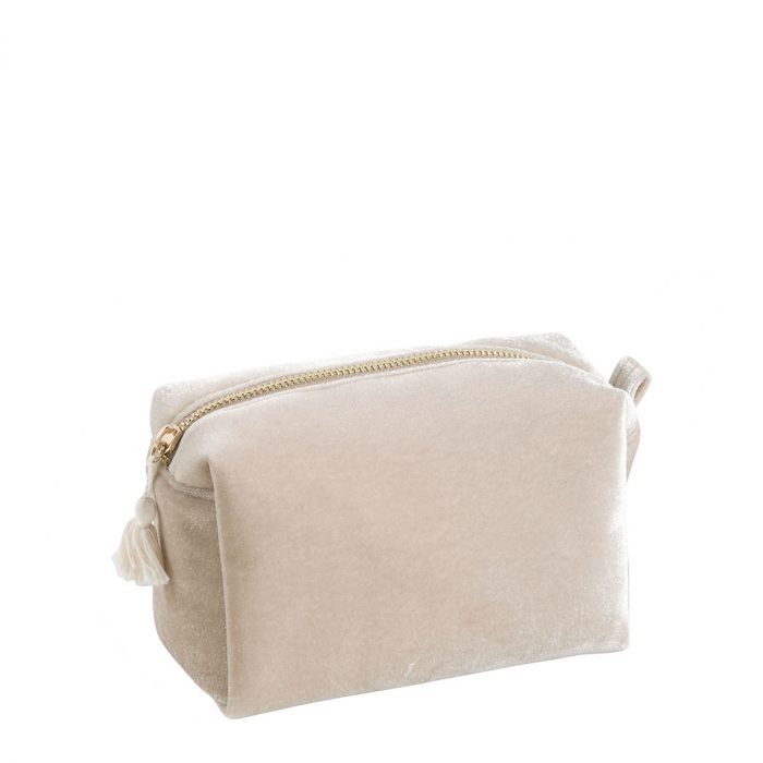 Trousse de toilette rectangulaire Velours écru - Petit modèle – Image 2