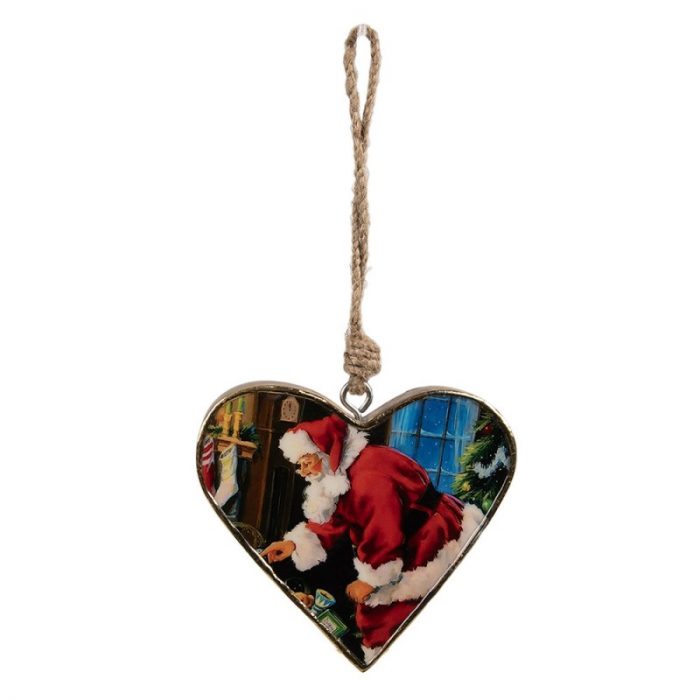 Coeur père Noël en bois