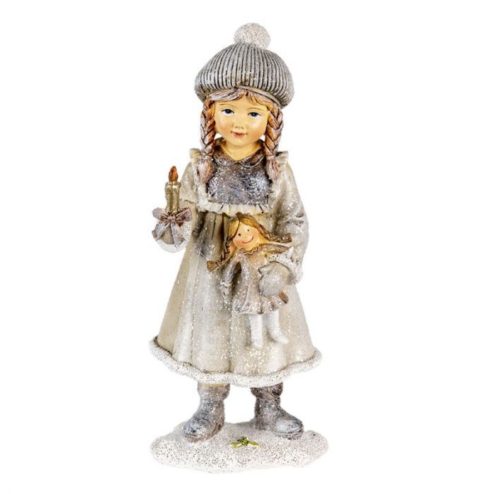 Figurine petite-fille et sa poupée