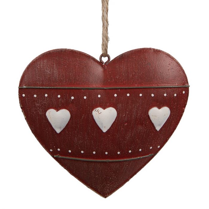 Coeur rouge à suspendre en métal