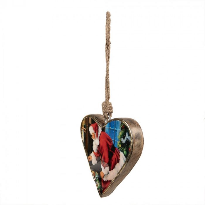 Coeur père Noël en bois – Image 2