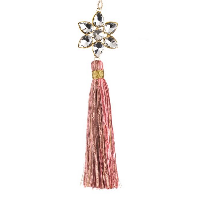 Pompon rose fleur en pierres