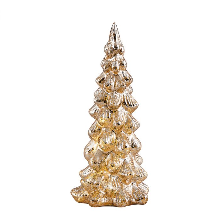 Sapin lumineux en verre mercurisé doré - Grand modèle – Image 2
