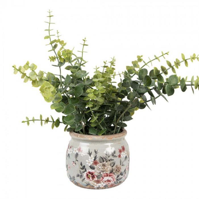 Pot de fleurs en céramique grise – Image 2