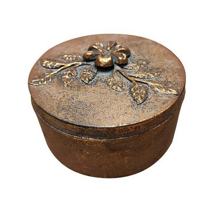 Boite métal doré fleur