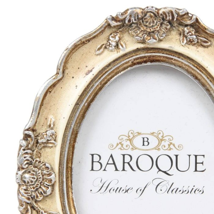 Cadre photo blanc crème baroque – Image 2