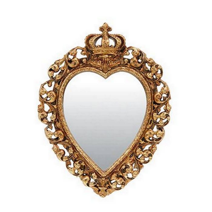 Miroir doré coeur couronne