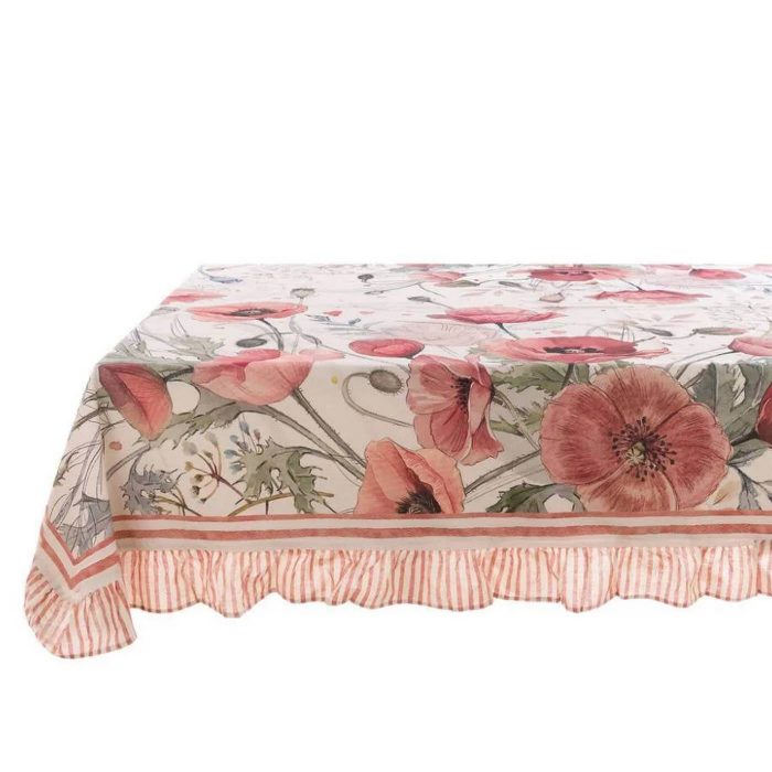 Nappe rectangulaire volant coquelicots