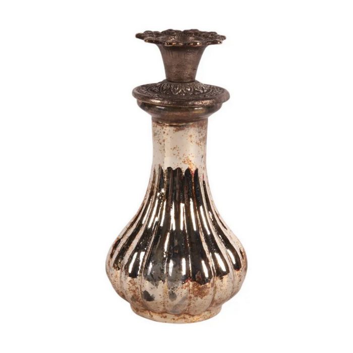 Bougeoir verre et métal