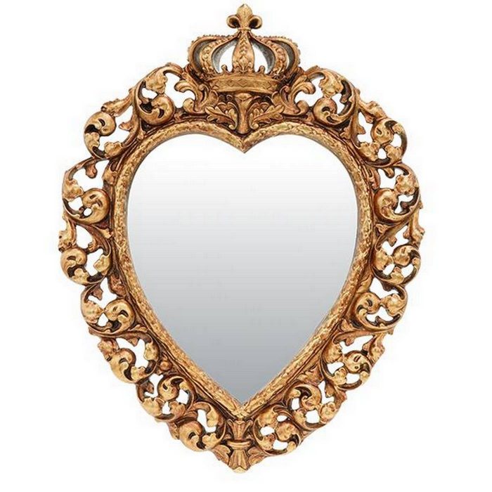 Miroir coeur avec couronne