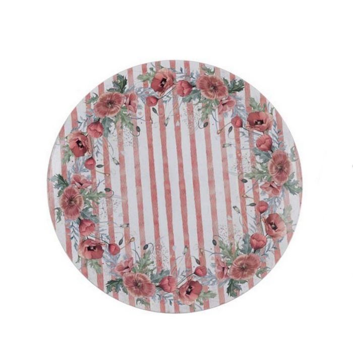 Assiette plate coquelicots décorative