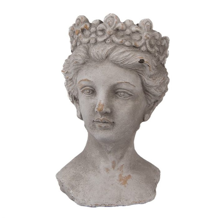 Pot de fleurs buste femme en pierre
