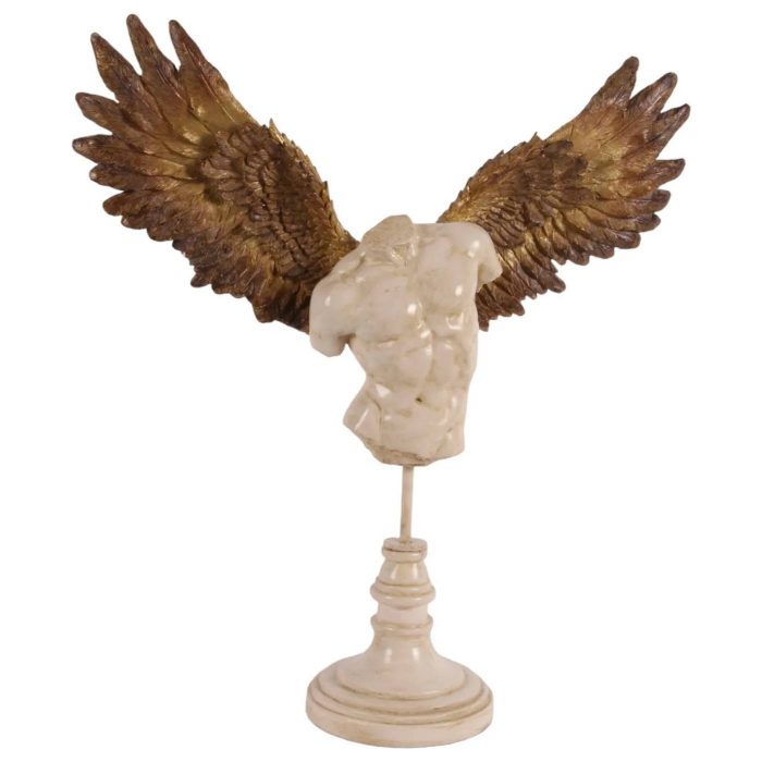 Buste homme ange sur socle