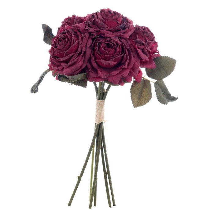 Bouquet de roses bordeaux