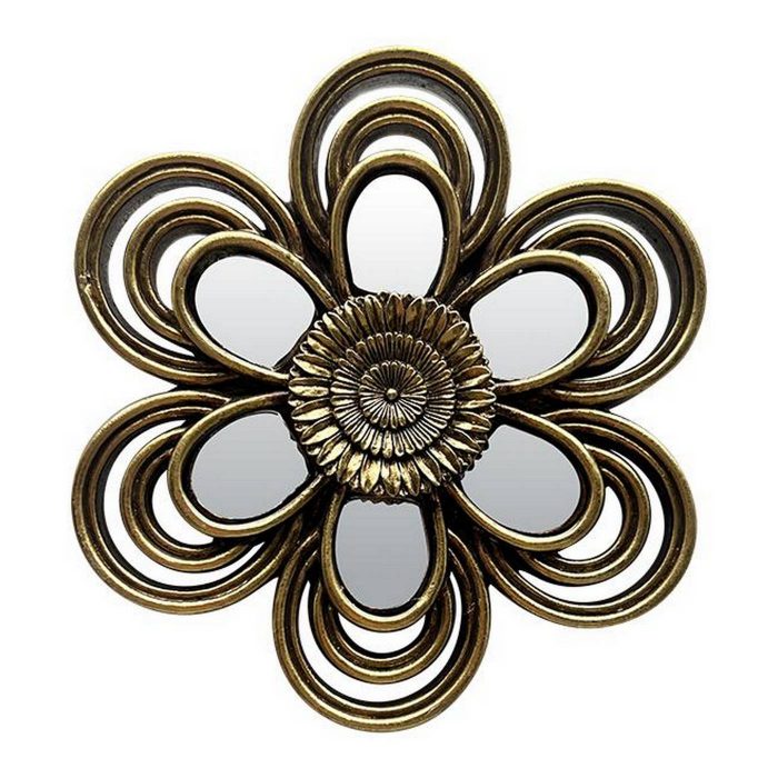 Petit miroir fleur doré