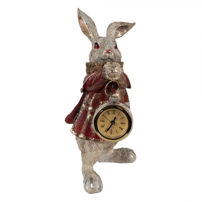 Lapin patiné doré avec horloge