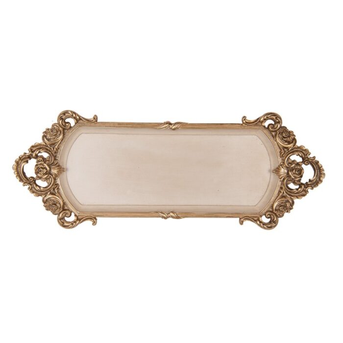 Plateau rectangulaire doré