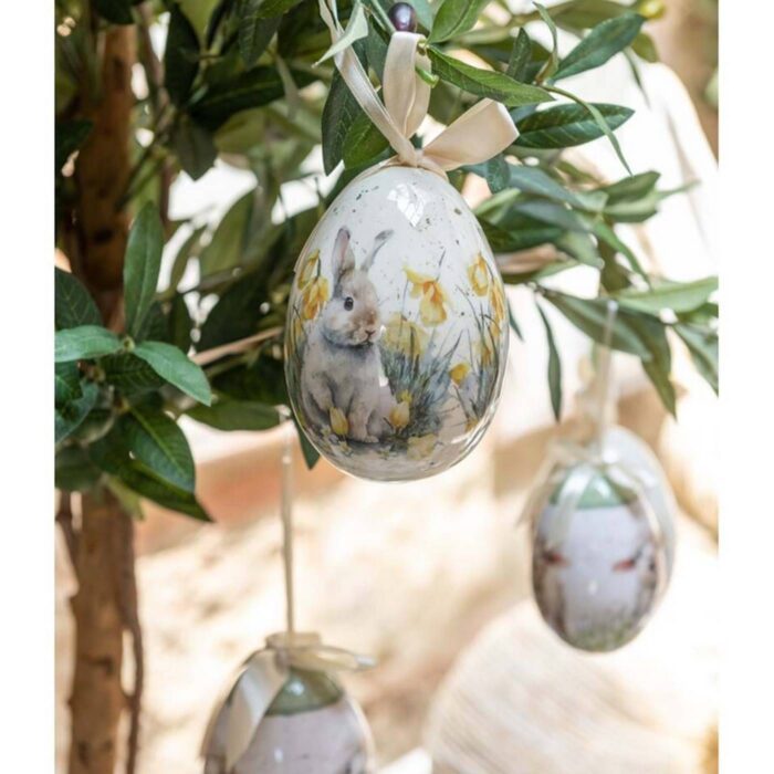Oeuf de Pâques à suspendre lapin – Image 2