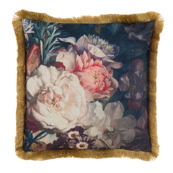 Coussin franges dorées
