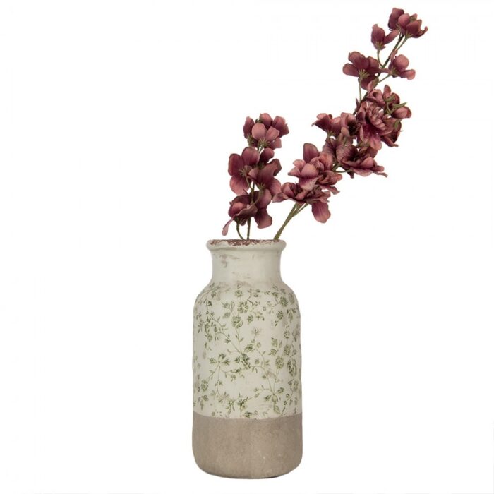 Vase en céramique fleurs vertes – Image 3
