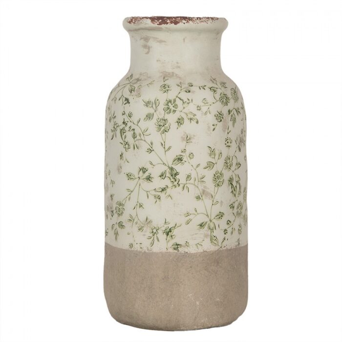 Vase en céramique fleurs vertes – Image 2