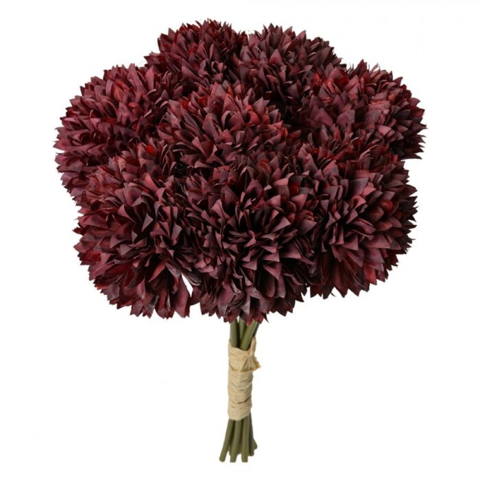 Bouquet de fleurs artificielles bordeaux