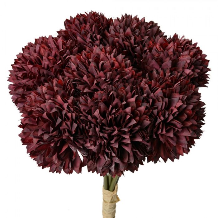 Bouquet de fleurs artificielles bordeaux – Image 2